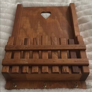 Vintage 70’-80’s Vibe Wooden Adorable Heart Accent Decor Rack/hooks  Final Sale